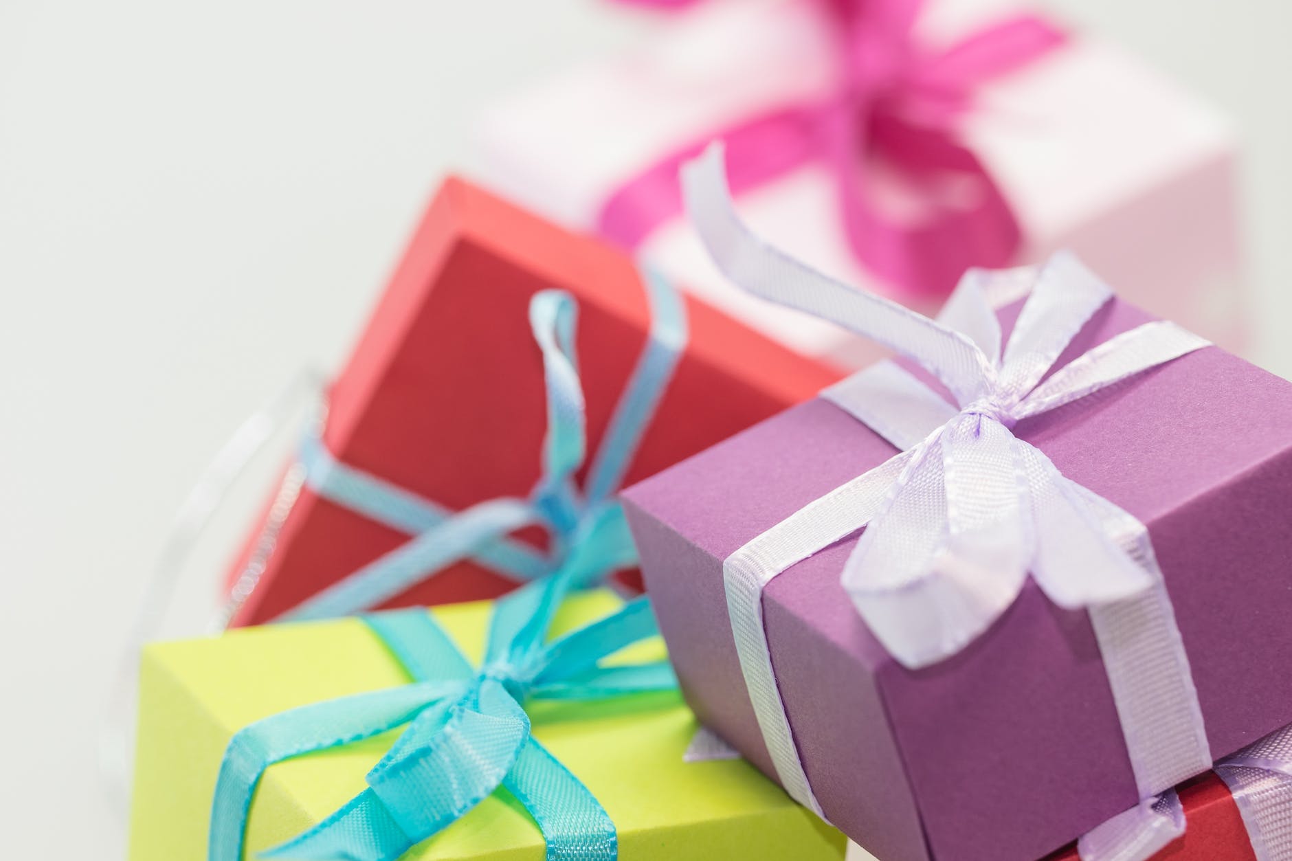 selective focus photography of gift boxes